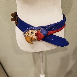 Vintage leather parrot belt